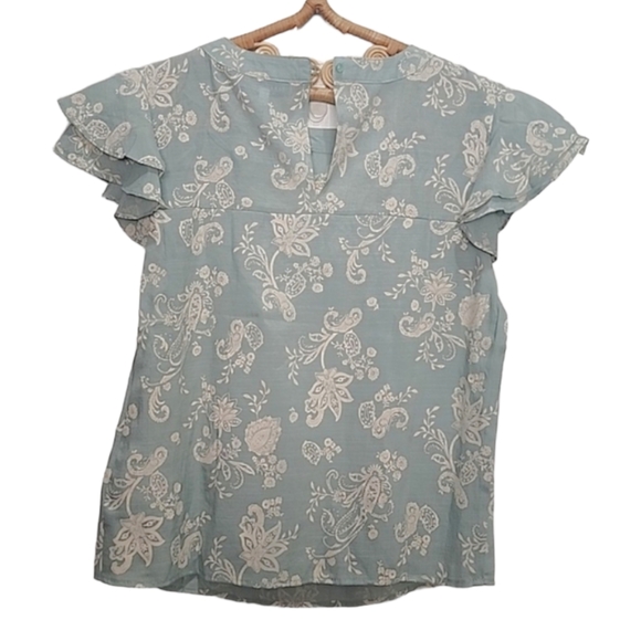 ⭐️Sara Michelle mint green floral top size PS - Picture 3 of 4
